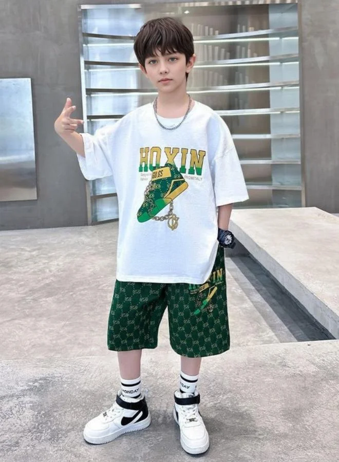 Take Two  Boys Graphic Printed T-Shirt And Shorts Set for Men | Best Price UAE